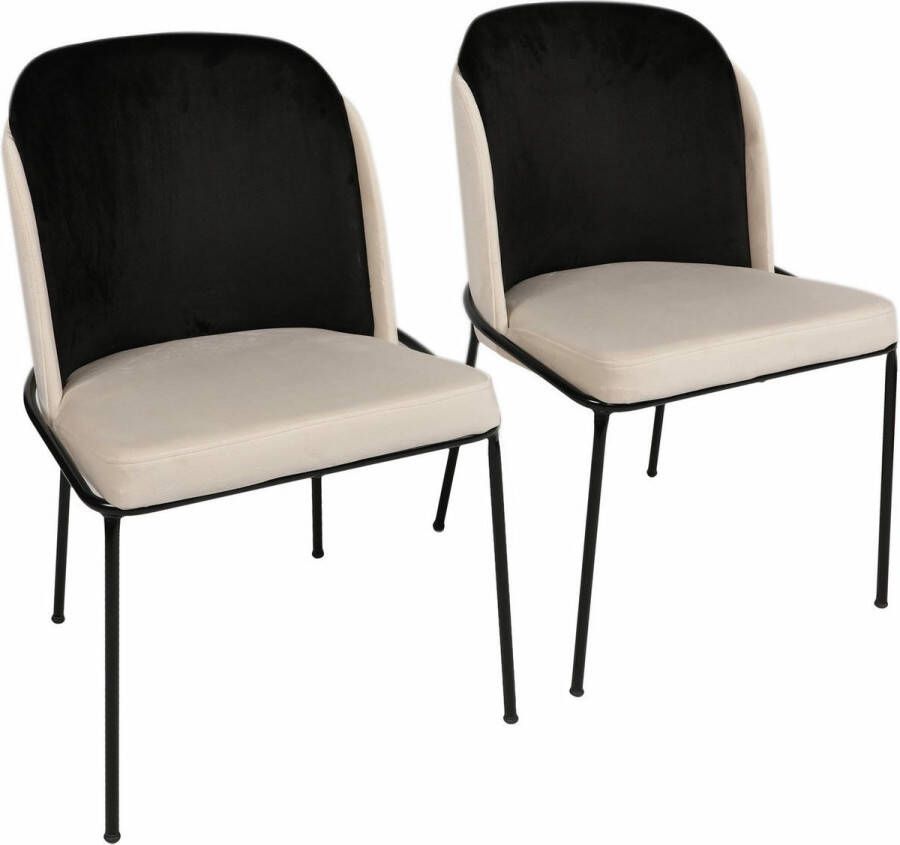 Asir Stoelenset (2 stuks). Montuur: 100% METAAL. Zitting: FLUWELEN STOF MELAMINE GECOATE SPAANPLAAT. Achterkant: PLYWOOD FLUWELEN STOF. Breedte: 54 cm Hoogte: 86 cm Diepte: 55 cm (2 stuks). Draagvermogen: 185 kg