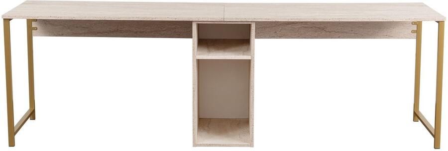 Asir Studiebureau Travertijn Goud 100% met melamine gecoat spaanplaat 133 5 x 70 5 x 21 cm - Foto 3