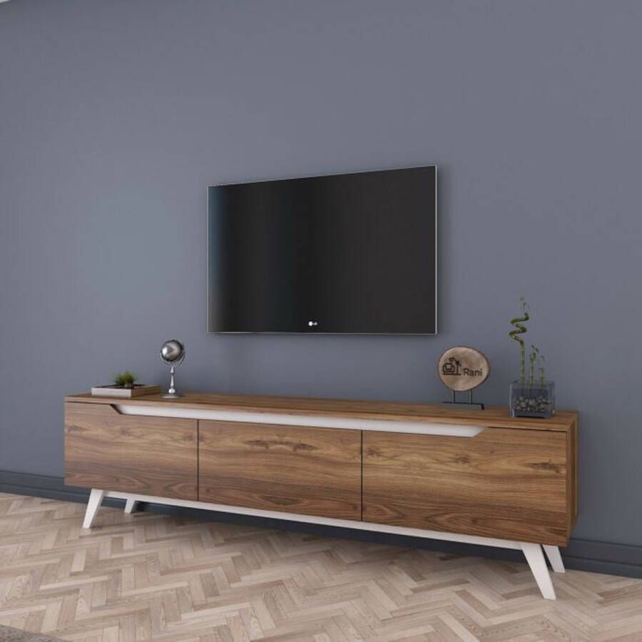 Asir Tv -stand Wit Okkernoot 180 x 48 6 x 35 cm