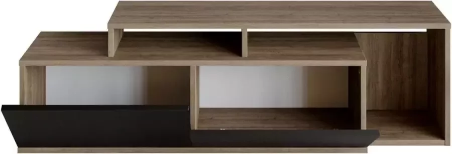 Asir tv-standaard. 100% GEMELAMINEERDE SPAANPLAAT. Dikte: 18 mm. Breedte: 149 8 cm Hoogte: 42 9 cm Diepte: 35 3 cm. Talrijke planken. Kan aan de muur worden bevestigd - Foto 3