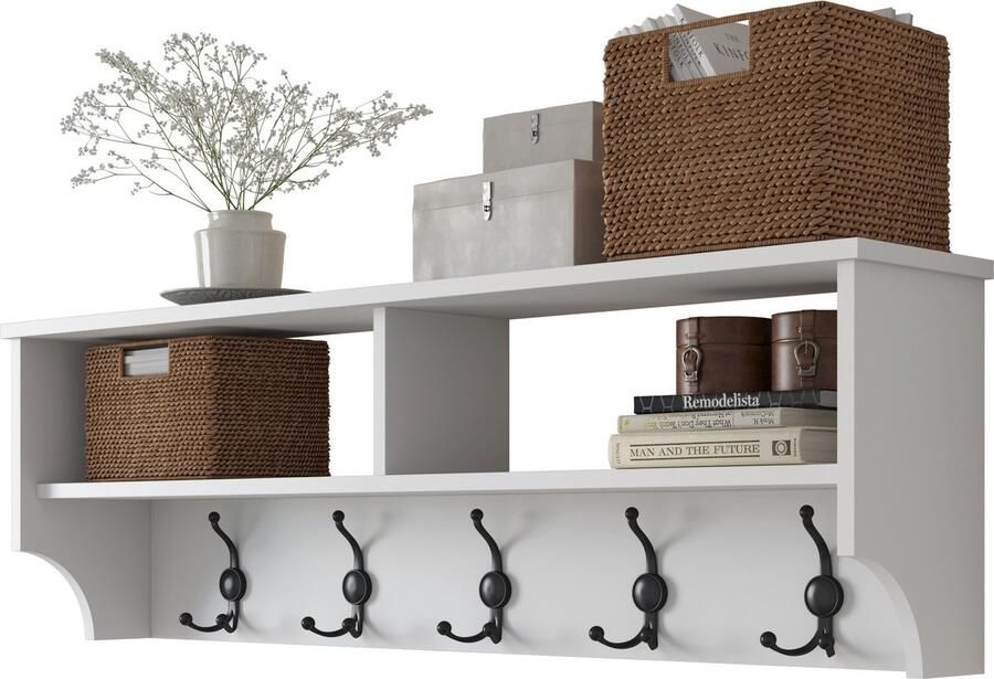 Emob Locelso wandkapstok in Wit 120cm Breedte 37cm Hoogte