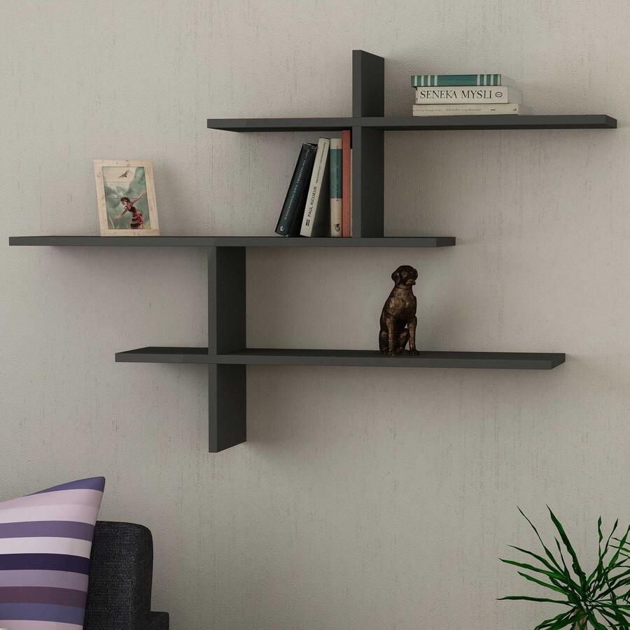 Emob Woody Fashion Wandplank Antraciet 18mm Dikte 123cm x 80cm - Foto 2