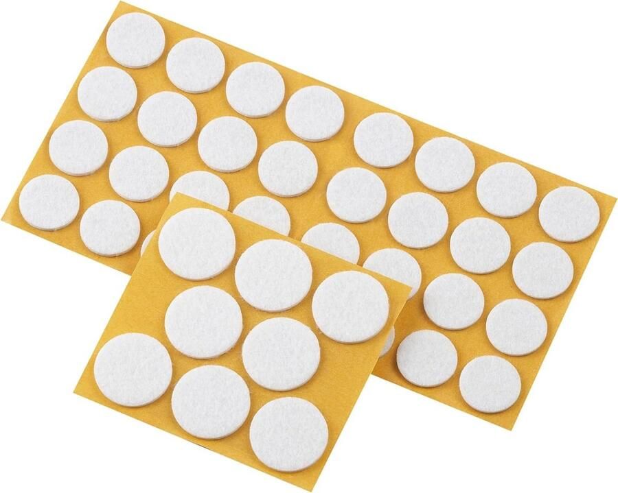 Assortiment Viltschuider 104-delig zelfklevend wit effectieve bescherming van uw meubels & stoelen meubelglijderset voor gevoelige vloeren stoelglijders vloerglijders 645296