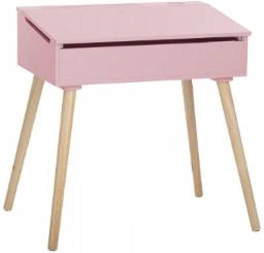 Atmospera Houten Bureau met roze kindertafel Bureautje met klep voor kinderen