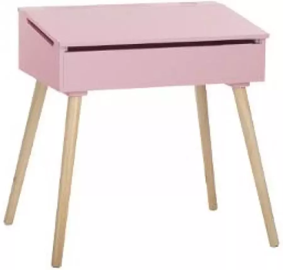Atmospera Houten Bureau met roze kindertafel Bureautje met klep voor kinderen