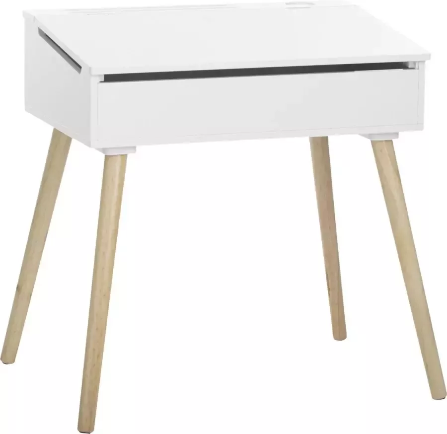 Atmosphera Kids Houten Bureau met wit kindertafel Bureautje met klep voor kinderen
