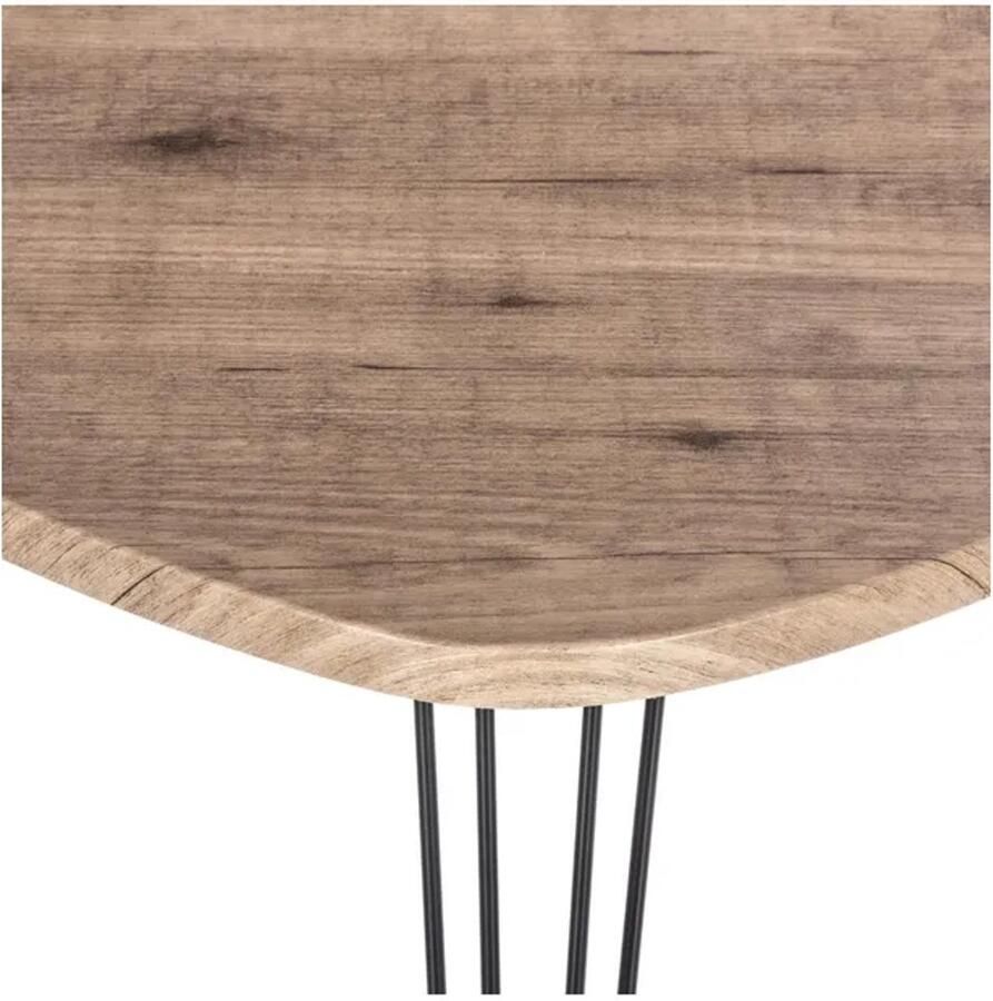 ATMOSPHERA bijzettafel in hout en zwart metalen poten 69 x 54 x H 60 cm