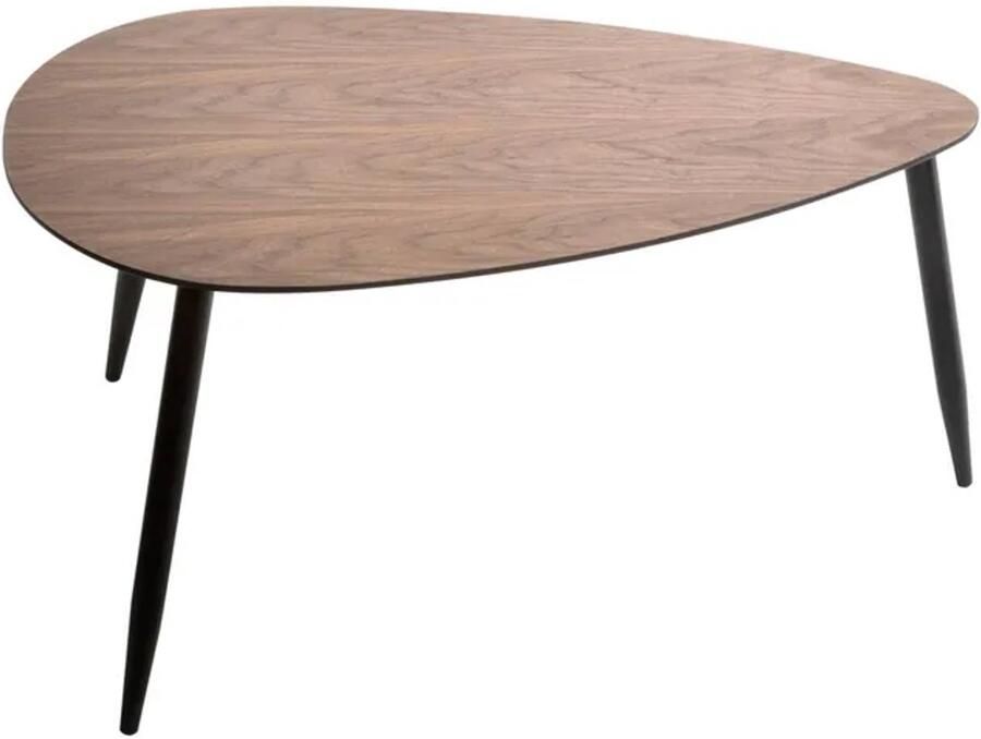 ATMOSPHERA Set van 2 in elkaar te schuiven salontafels van donker hout