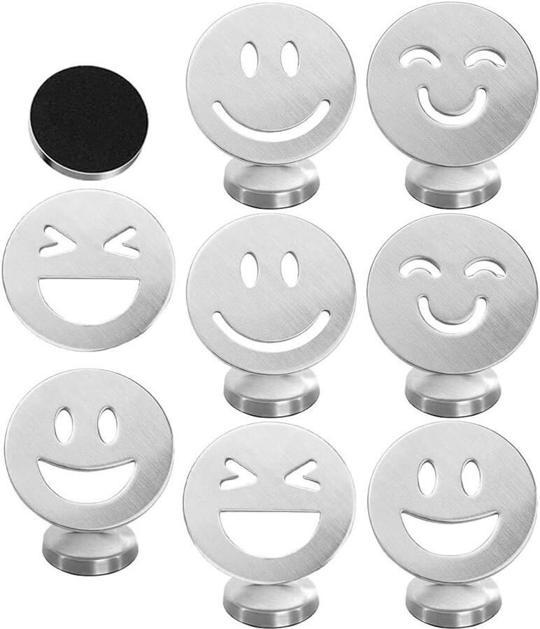 Augesak 8-delig Tafelkleed Gewichten Magneet Smiley Ontwerp RVS Zwaar Gordijnen Douche Gordijn Whiteboard Koelkast Inrichting