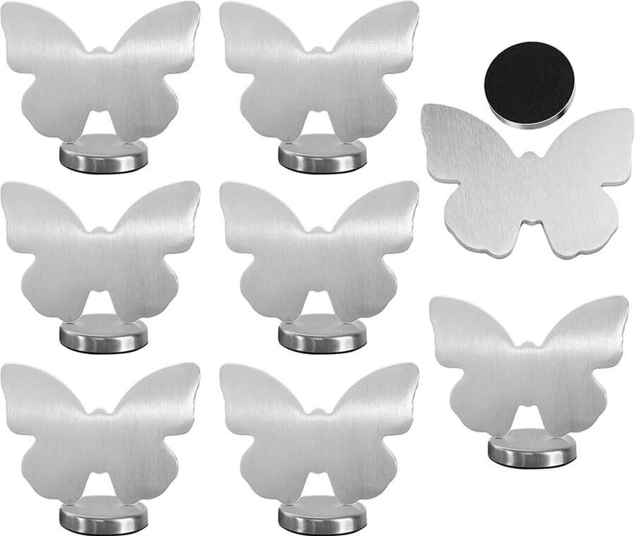 Augesak 8-pack tafelkleedgewichten magnetische vlinder gordijngewichten voor buiten tafelkleedgewichten roestvrij staal extra zwaar voor gordijnen douchegordijn whiteboard koelkast