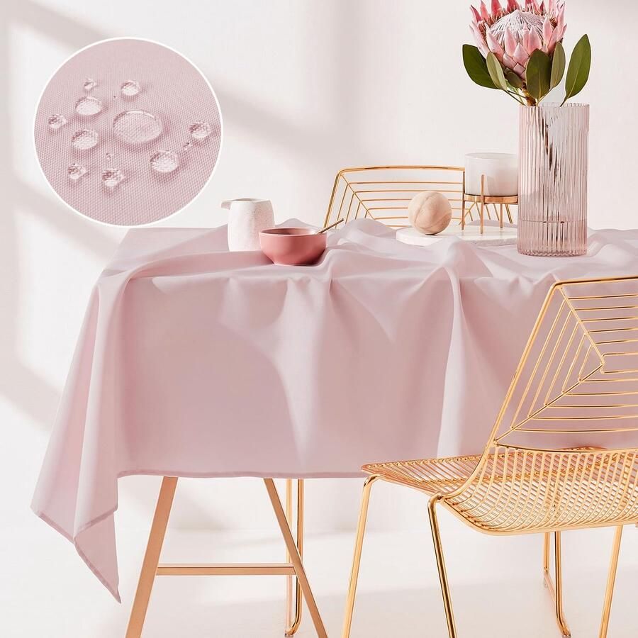 Aura-tafelkleed vuilafstotend 1 stuk poederroze 140 x 200 cm