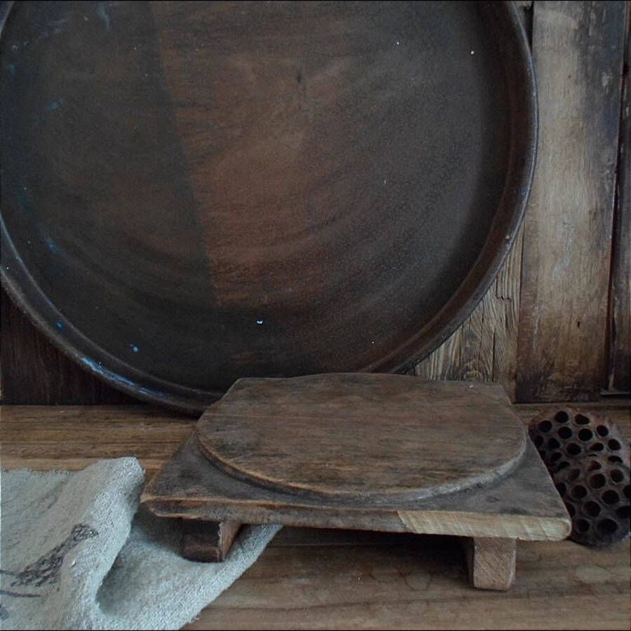 Authentiek houten bajot tafeltje Oude houten bajotplank