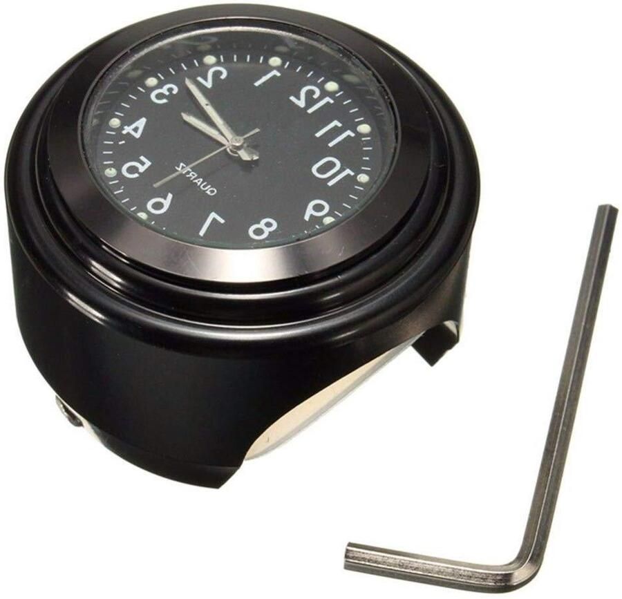 Auto Dashboard Klok Klassiek Mini Ronde Tafel Kwarts Klok met Licht Noctilucent Horloge Auto Decoratie Zwarte Klok