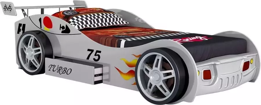 Autobed RUNNER met lade 90 x 200 cm wit L 232 cm x H 61 cm x D 111 cm - Foto 2