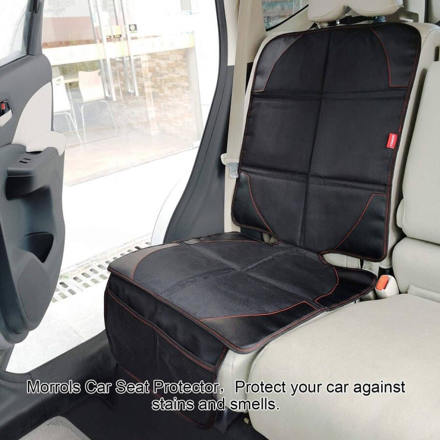 Autostoelbeschermer voor kinderstoelen autobeschermer met gaaszakken beschermt de voertuigbekleding tegen vlekken en beschadiging universele maat- waterdicht antislip duurzaam (zwart 1-pack)