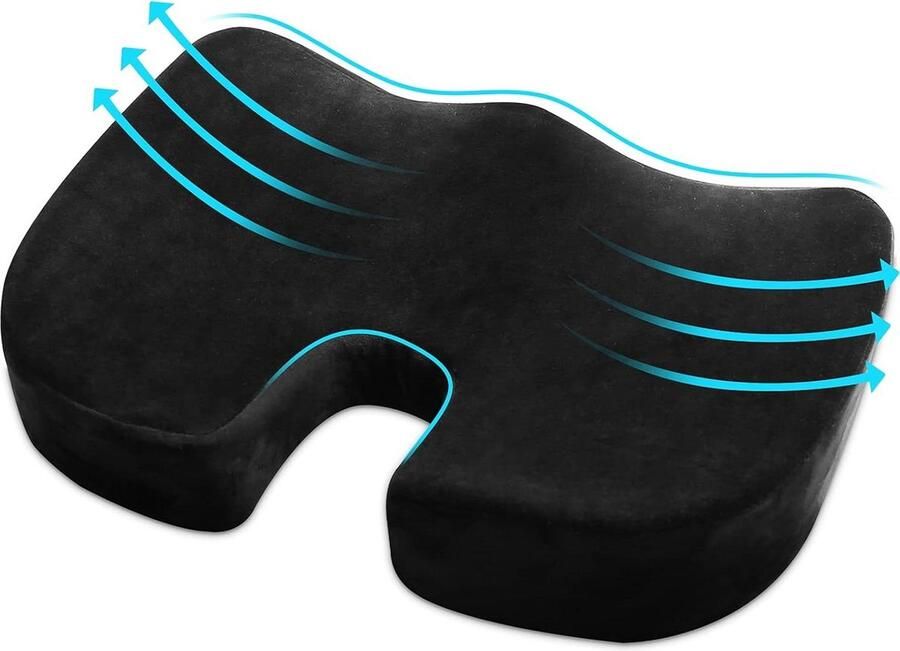 Autostoelkussen orthopedisch zitkussen voor bureau en bank van traagschuim pijnverlichtend en comfortabel