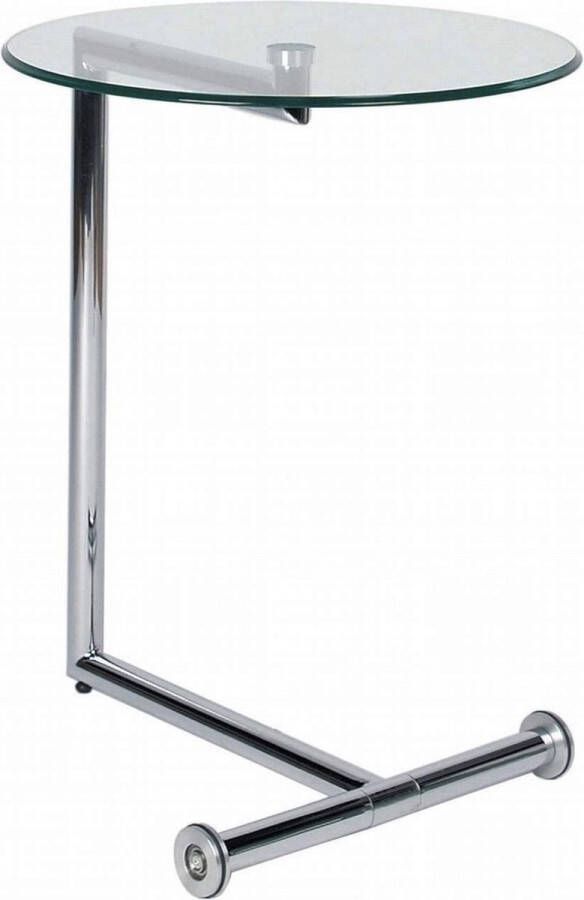 Avoir -Bijzettafel-Eenvoudig te Monteren-Licht Lopende Wieltjes-Glasplaat-Zwart-Tapijt-Praktisch-Functioneel