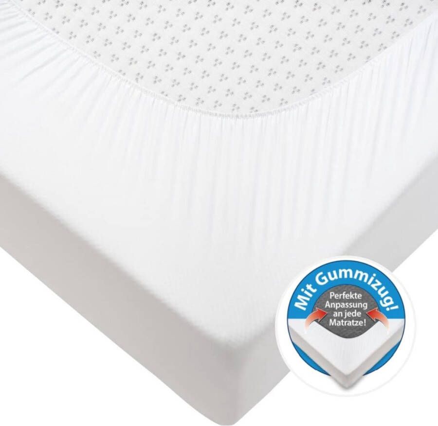 Matrasbeschermer 140 x 200 cm 38 cm hoogte waterdichte matrasbeschermer voor matrassen en toppers bijzonder zacht ademend en geruisloos wit
