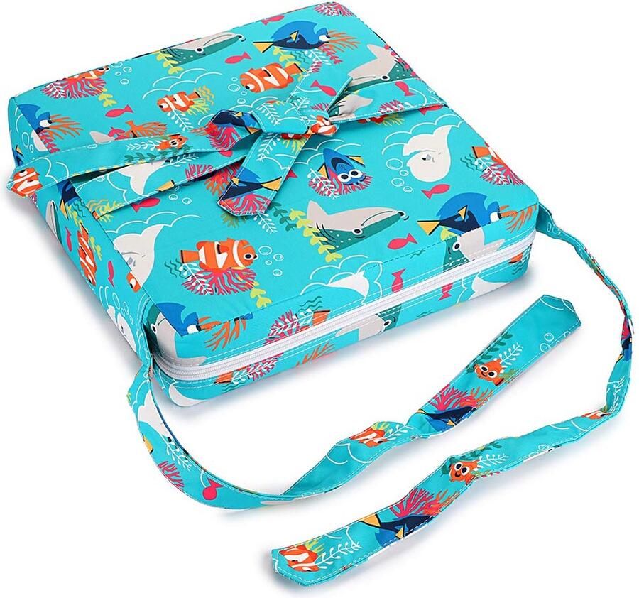 Baby Peuter Kinderzitje Afneembaar Verstelbaar Wasbaar met riemen Eetkamerstoel Stoelkussen Reisopslag (Vis)