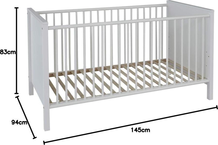 Babybed Babybedje Kinderwieg Peuterslaapbank Kinderkamermeubilair Kinderbedstede Wit Decor 76 x 83 x 147 cm