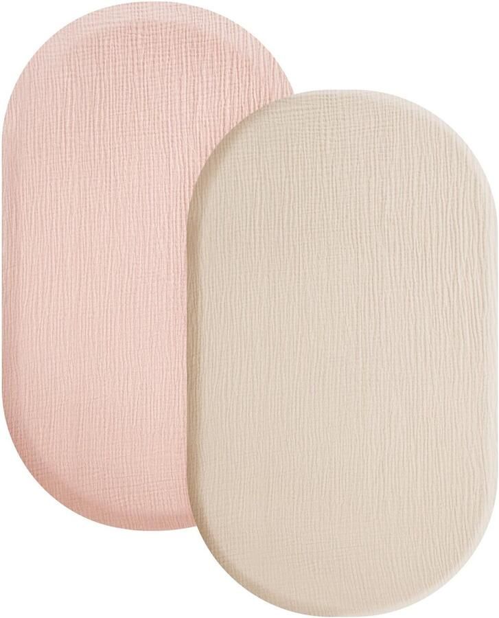 Babybedlaken 2-pack 90 * 40 CM watergaas babybedlaken wieglakentje kinderwagenlaken rond en vierkant matras