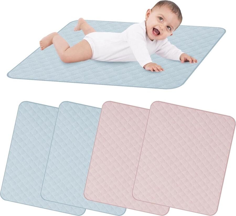 Babycommode 4 stuks 70 x 60 cm aankleedkussen wasbaar draagbaar aankleedkussen voor onderweg herbruikbaar aankleedkussen commode aankleedkussens aankleedkussen voor baby's peuters