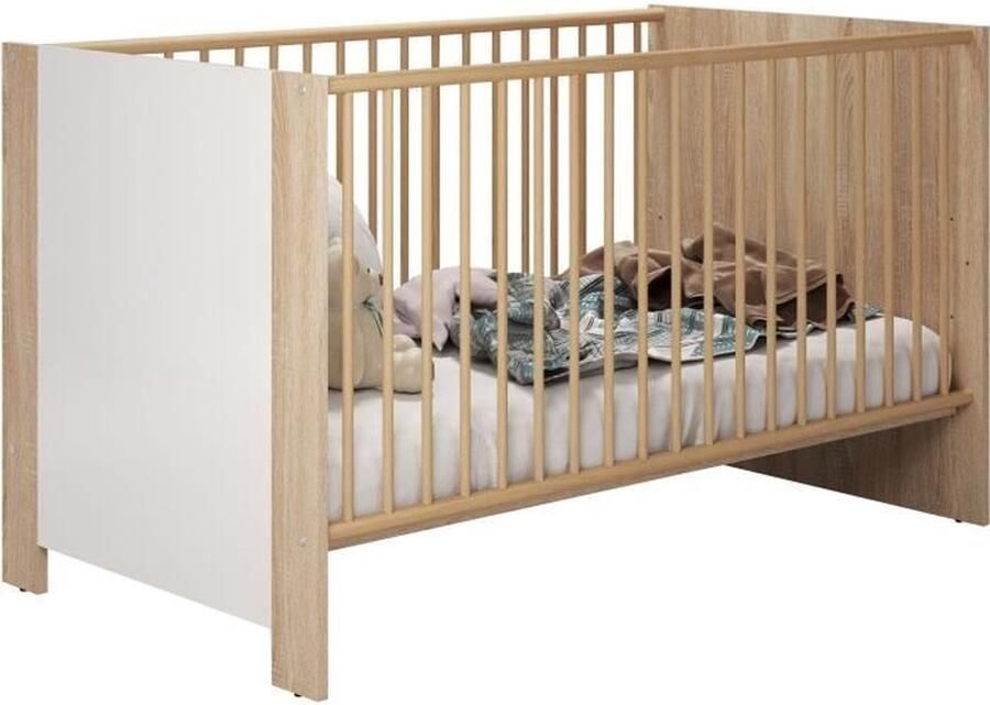 Babykamer trio pia 70x140 cm bed + 2 -door veranderende dressoir + 2 -door garderobe Sonoma en Matt Chene Decor trendteam