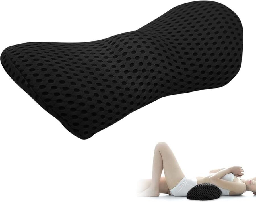 Back Cushion Lumbar Cushion Car Lumbar Cushion Memory Foam Back Support Pillow Lumbar Spinal Cushion for Car Seats Office Chair Comfort and Softness (Dark)