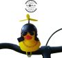 RANO Bandeendje decoratie zwarte helm incl. lamp speelgoed kind kinderen accessoires fiets auto badeendjes cadeau badkamer accessoires badkamermeubel jongen meisje - Thumbnail 1