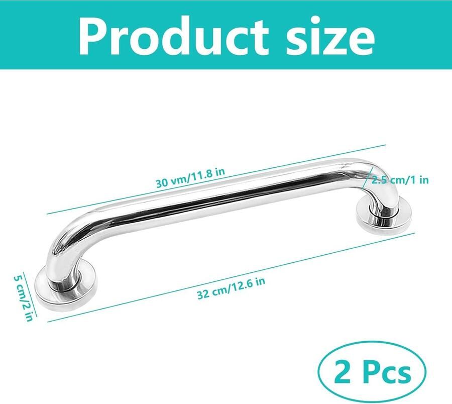 Badkamer beugel -Handgreep Douche Badkamer Roestvrij 2 Stuks