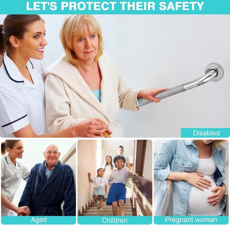 Badkamer beugel -Handgreep Douche Badkamer Roestvrij 2pcs