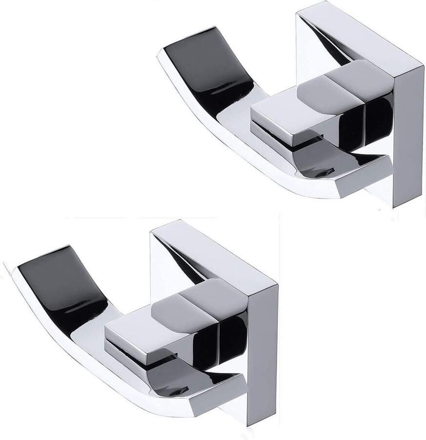 Badkamer Handdoekhaken Kapstok Dubbele Gewaad Haken Gepolijst Chroom Afwerking 2 Pack