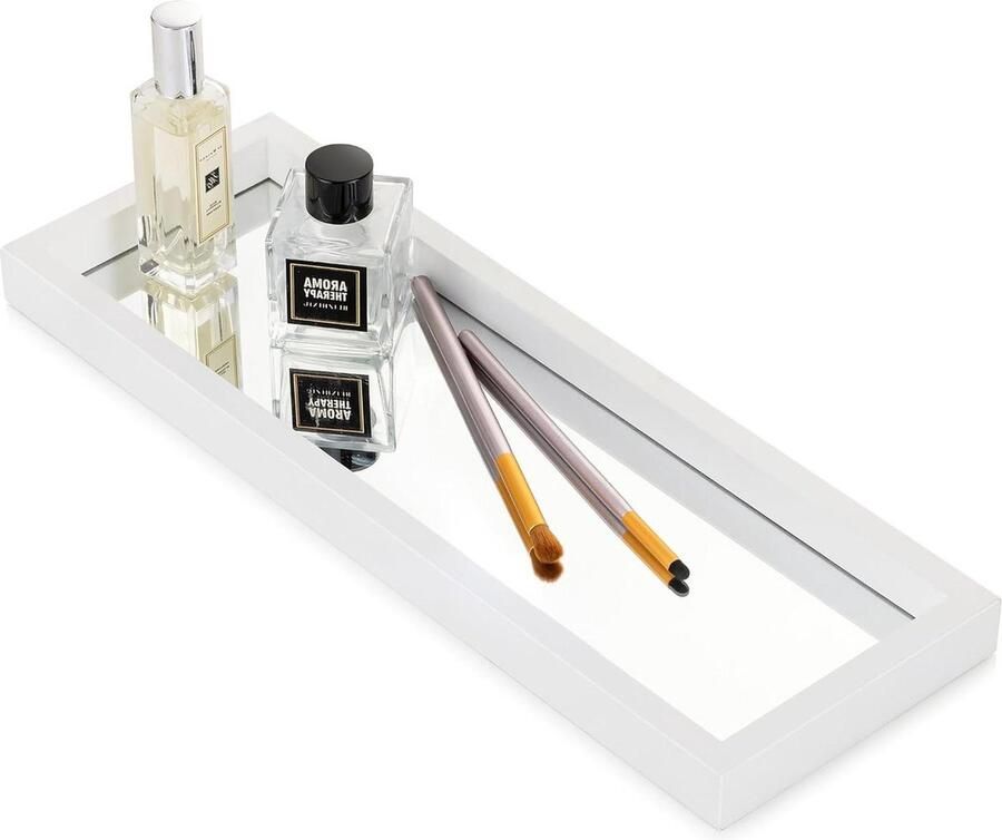 Badkamer ijdelheid lade van hout met spiegel trays witte parfum houder rechthoekige decoratieve trays voor cosmetica make-up sieraden organizer dressoir voor tafel teller decoratie