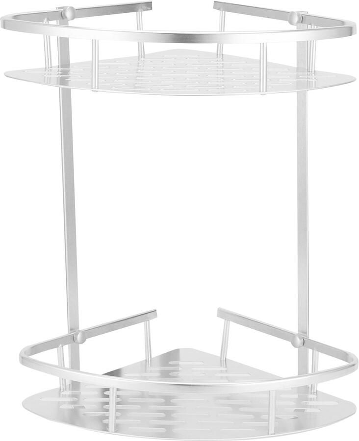 Badkamer Wandrek – 2-Lagen Aluminium Douche Organizer – Boorinstallatie – Voor Keuken Slaapkamer & Meer – Ruimtebesparend & Stabiel