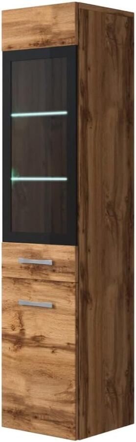 Badkamerkasten hoog Rio 131 cm Eiken hoge kast meubel badkamermeubel zijkast kast badkamerkasten hoog