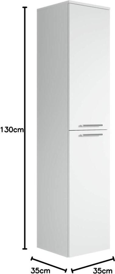 Badkamerkasten hoog Saturnus Badkamerkast 130 cm badkamerkast met planken wit badkamerkasten hoog