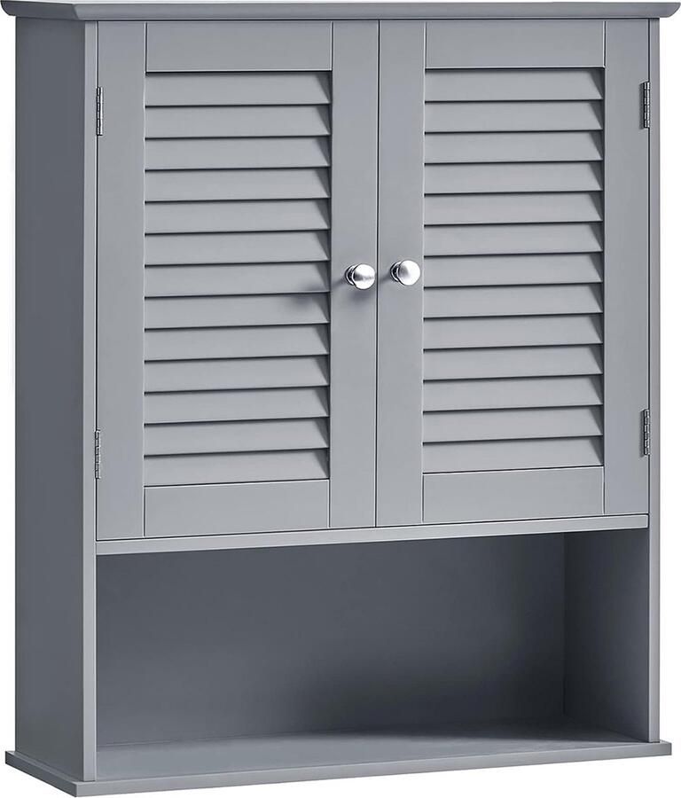 Woon Wereld Badkamermeubel – Met verstelbare plank en lamellendeuren