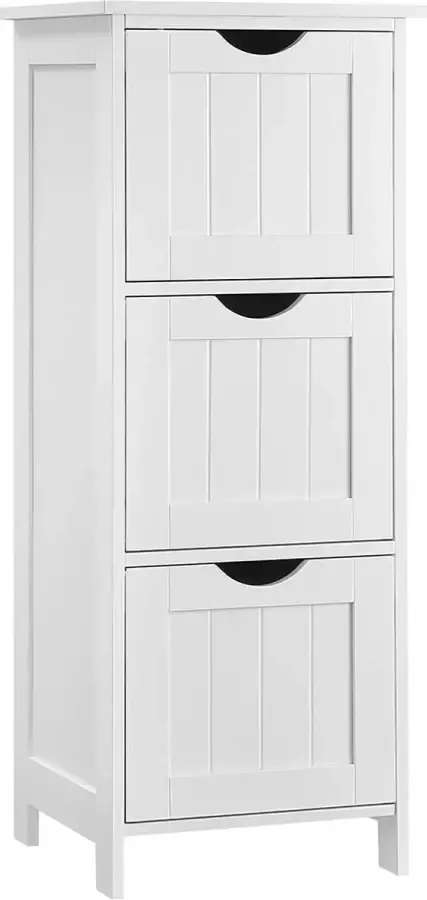Signature Home Lovely Opbergkast met 3 lades Badkamerkast Opbergkast Slanke 3 Lade Badkamerkast 32x30x81cm Badkamer Woonkamer Slaapkamer Keuken Scandinavische Stijl Mat Wit