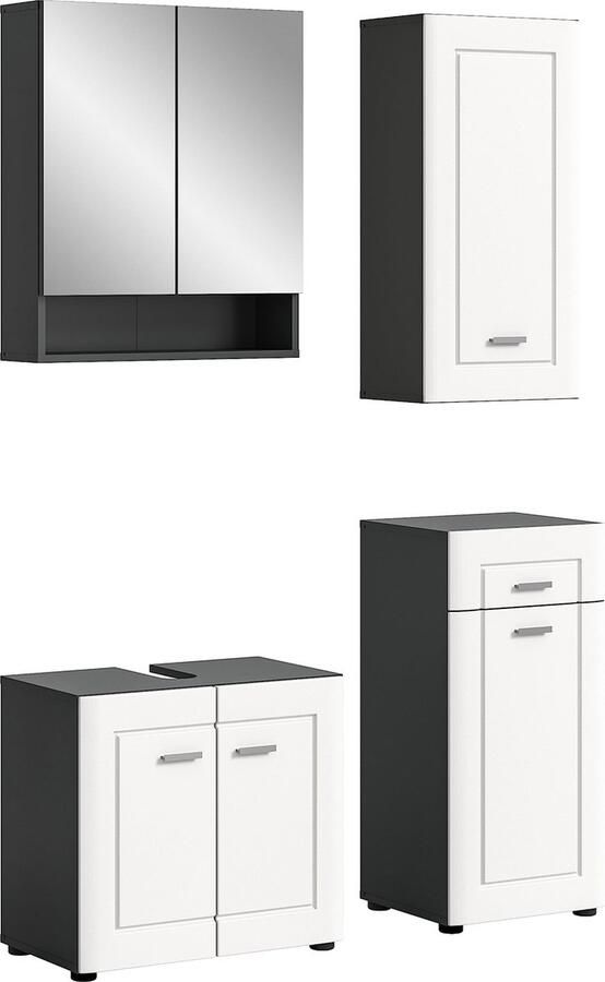 Rootz Living Rootz Badkamermeubelset Materiaal hout Grijs Tijdloos design FSC gecertificeerd 4 stuks 120cm x 50cm x 150cm