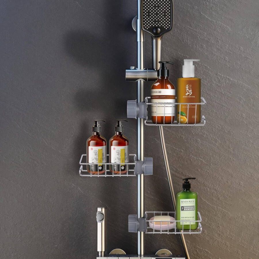 Badkamerrek wandrek badkamer plank douchemand badkamer organizer doucheplank plank voor badkamer 3pcs