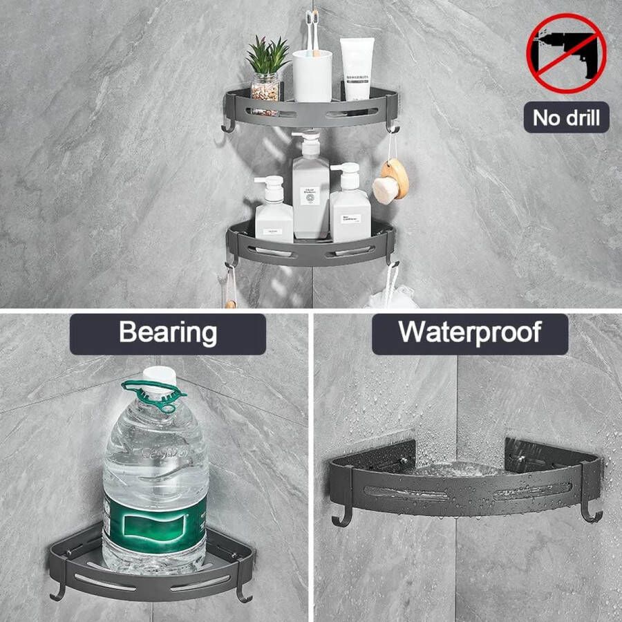 Badkamerrek wandrek badkamer plank douchemand badkamer organizer doucheplank plank voor badkamer 2 stuk