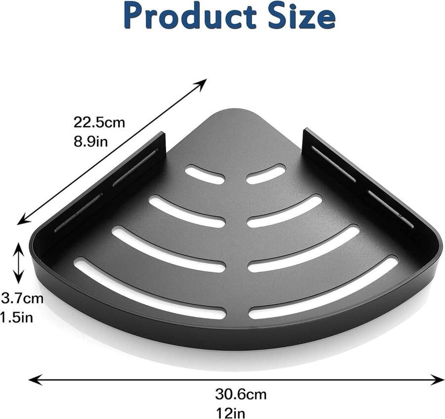 Badkamerrek wandrek badkamer plank douchemand badkamer organizer doucheplank plank voor badkamer Pack of 2 Black