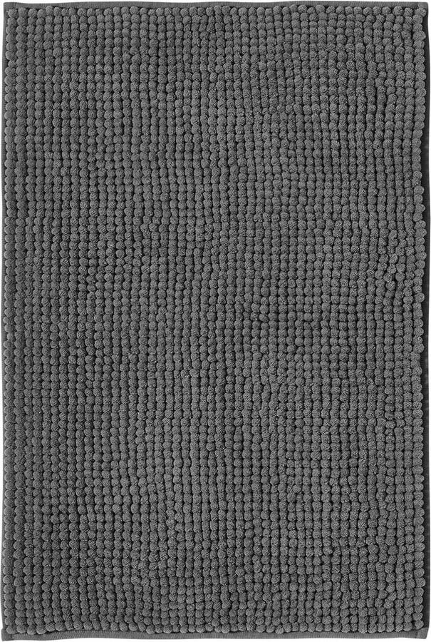 Badmat Anti-Slip av soft Chenille Super absorberend en machinewasbaar Te combineren als badmat set Voor de badkamer douche bad of als WC mat Donker Grijs 50x80 cm