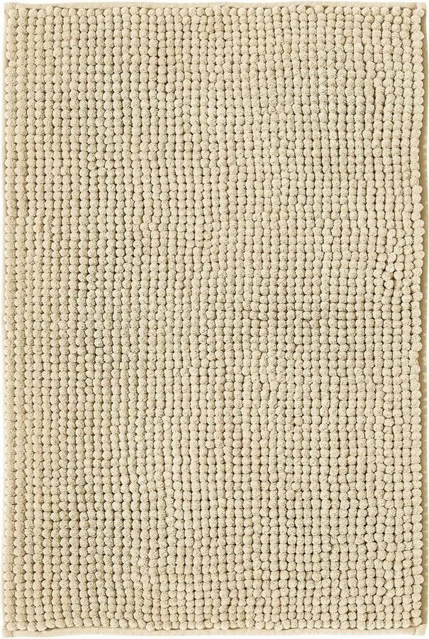 Badmat Anti-Slip av soft Chenille Super absorberend en machinewasbaar Te combineren als badmat set Voor de badkamer douche bad of als WC mat Beige 50x80 cm