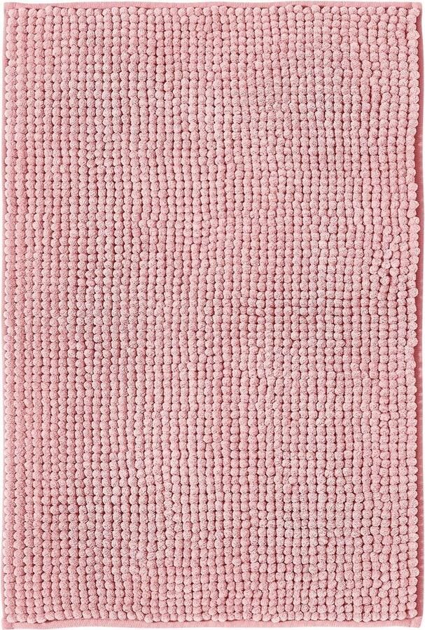 Badmat Anti-Slip av soft Chenille Super absorberend en machinewasbaar Te combineren als badmat set Voor de badkamer douche bad of als WC mat Roze 50x80 cm