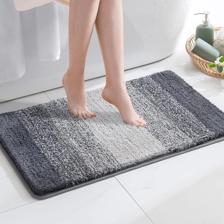 Badmat antislip waterabsorberend zachte douchemat machine wasbaar duurzaam vloermat kleine vloerkleed deur mat keuken tapijten 17x24 inch 40x60cm grijs