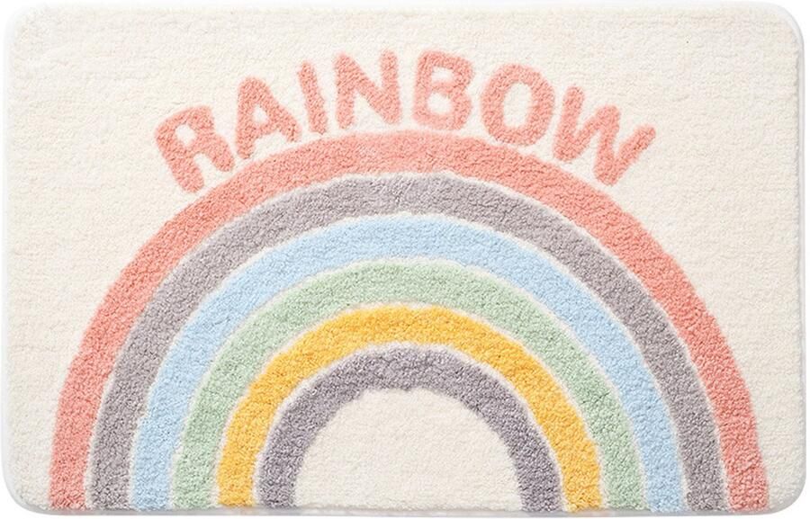 Badmat met regenboogpatroon vloerkleed laagpolig Badkamer tapijt Badmat Badkamer tapijt Antislip mat Decoratief tapijt