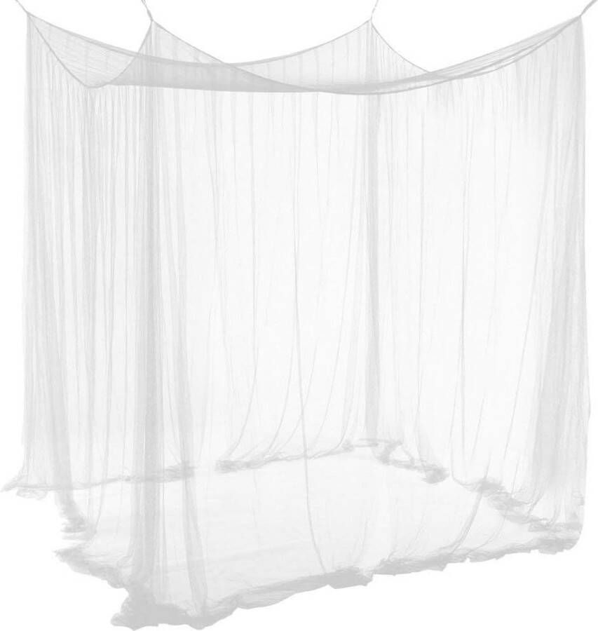 Baldakijn van polyester mooie bedhemel afmetingen muggennet voor tweepersoonsbed wit 210 x 190 x 240 cm