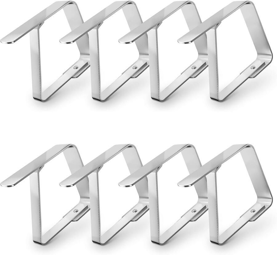 Balinco tafelkleedclips set van 8 van roestvrij staal hoge kwaliteit robuust roestvrij tafelkleedhouders tafelklemmen tafelkleedclips