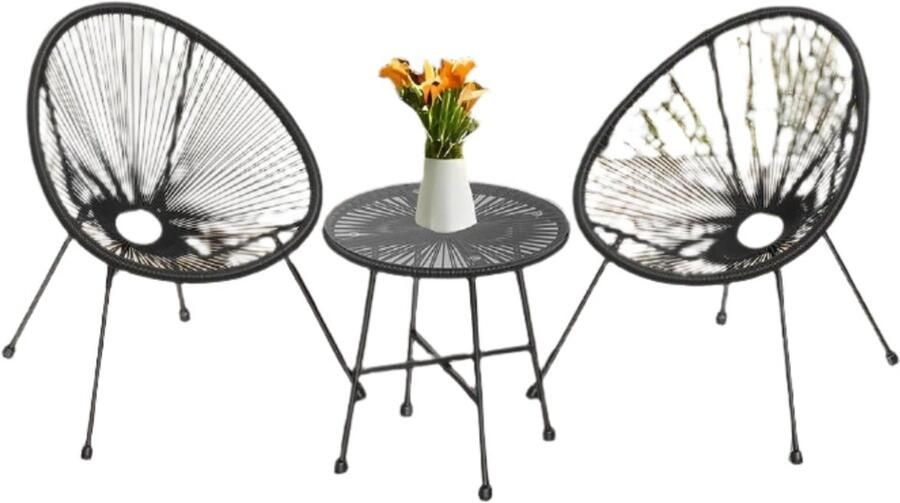 Balkon Furniture 3 Set Garden Furniture Set Buiten Patio Set Comfortabel ergonomisch ontwerp Stoelen 64x65x77cm Tabel 50 5x52cm